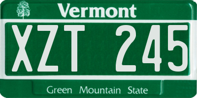 VT license plate XZT245