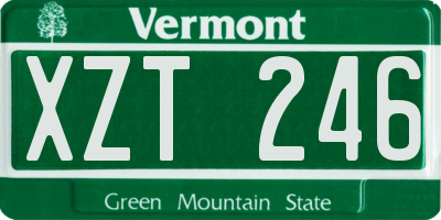 VT license plate XZT246