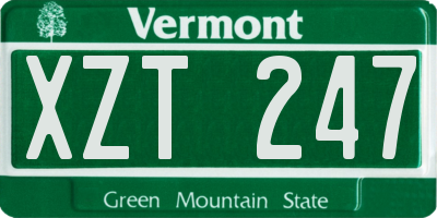 VT license plate XZT247
