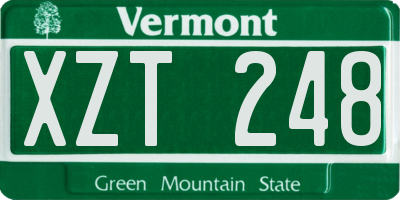 VT license plate XZT248
