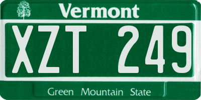 VT license plate XZT249