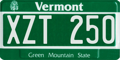 VT license plate XZT250