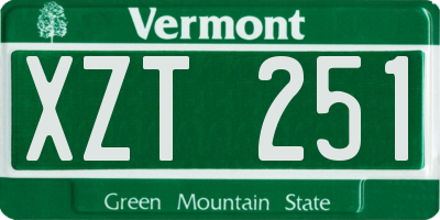VT license plate XZT251