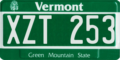 VT license plate XZT253