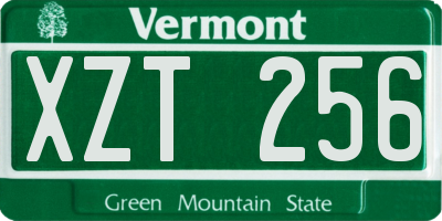 VT license plate XZT256