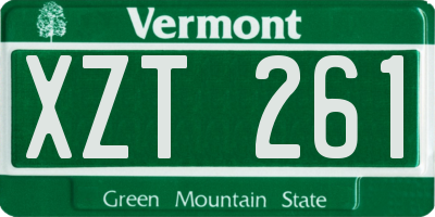 VT license plate XZT261