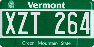 VT license plate XZT264