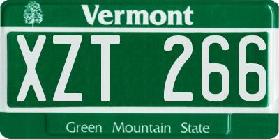 VT license plate XZT266
