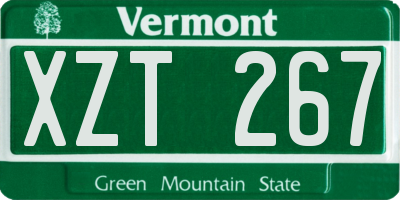 VT license plate XZT267