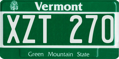VT license plate XZT270