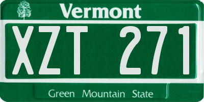 VT license plate XZT271