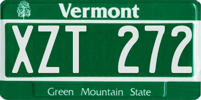VT license plate XZT272