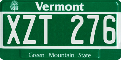 VT license plate XZT276