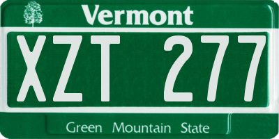 VT license plate XZT277