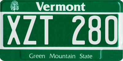 VT license plate XZT280