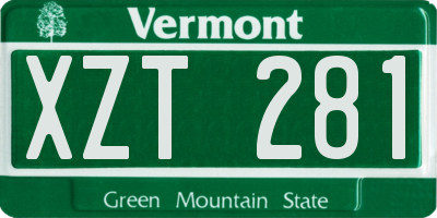VT license plate XZT281