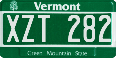 VT license plate XZT282