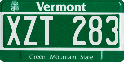 VT license plate XZT283