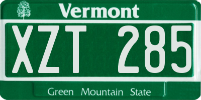 VT license plate XZT285