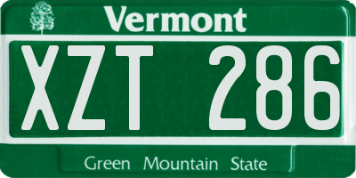 VT license plate XZT286