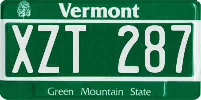 VT license plate XZT287