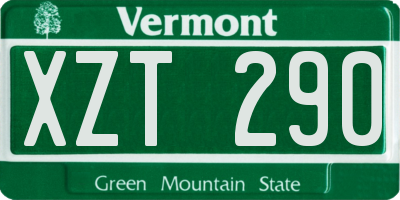 VT license plate XZT290