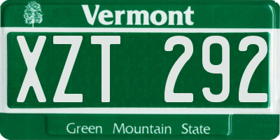 VT license plate XZT292