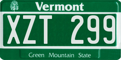 VT license plate XZT299