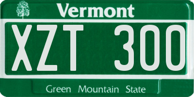 VT license plate XZT300