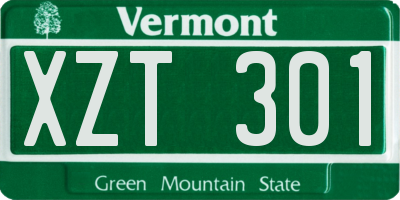 VT license plate XZT301