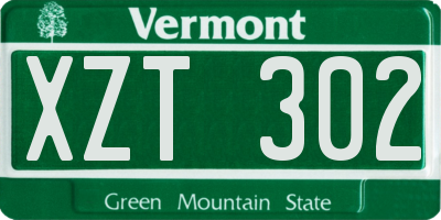 VT license plate XZT302