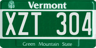 VT license plate XZT304