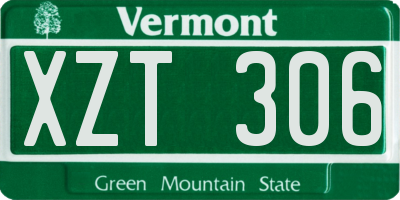VT license plate XZT306