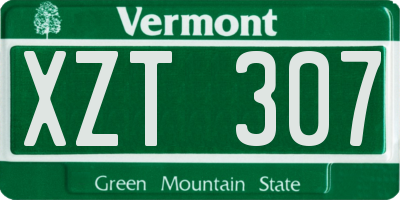 VT license plate XZT307