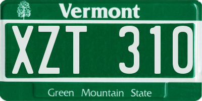 VT license plate XZT310