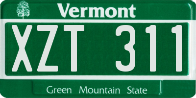 VT license plate XZT311