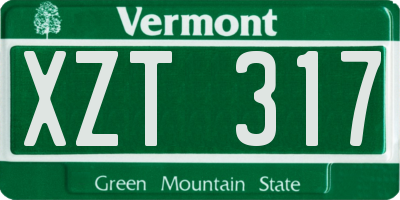 VT license plate XZT317