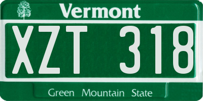 VT license plate XZT318