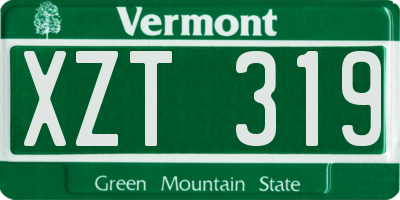 VT license plate XZT319