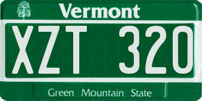 VT license plate XZT320