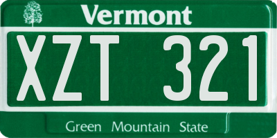 VT license plate XZT321