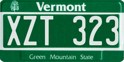 VT license plate XZT323