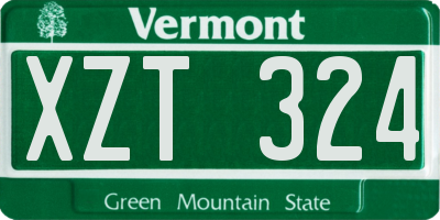 VT license plate XZT324