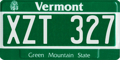 VT license plate XZT327