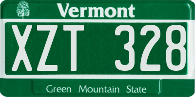 VT license plate XZT328