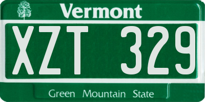 VT license plate XZT329