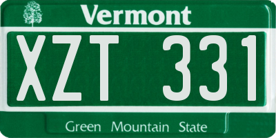 VT license plate XZT331
