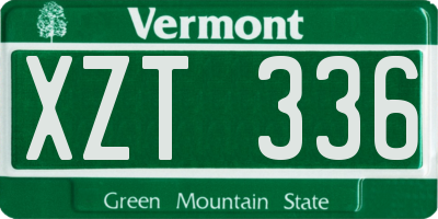 VT license plate XZT336