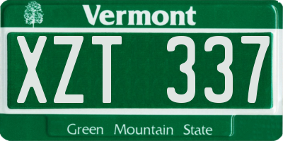 VT license plate XZT337