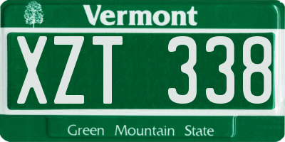 VT license plate XZT338
